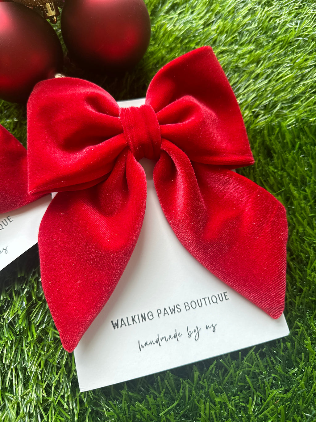 red velvet sailor bow , attachable dark red sailor bow for dog