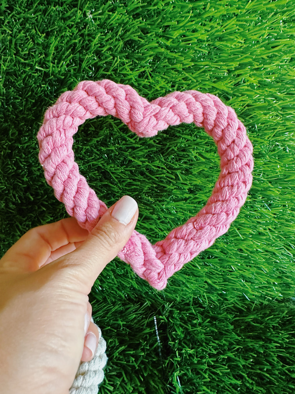 Macrame dog toy, Heart shape dog rope toy
