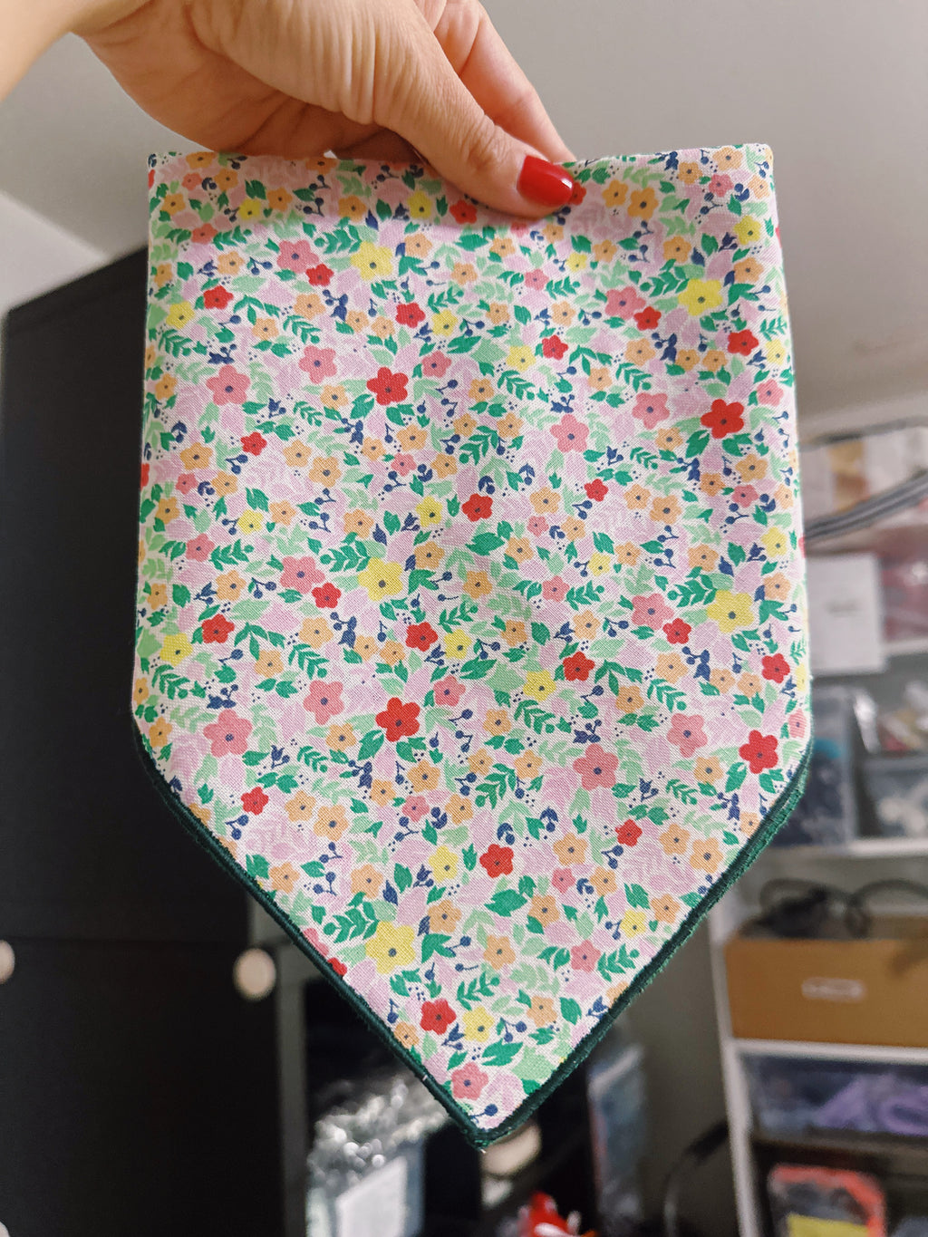 spring meadow floral bandana for dog, summer flower bandana unisex