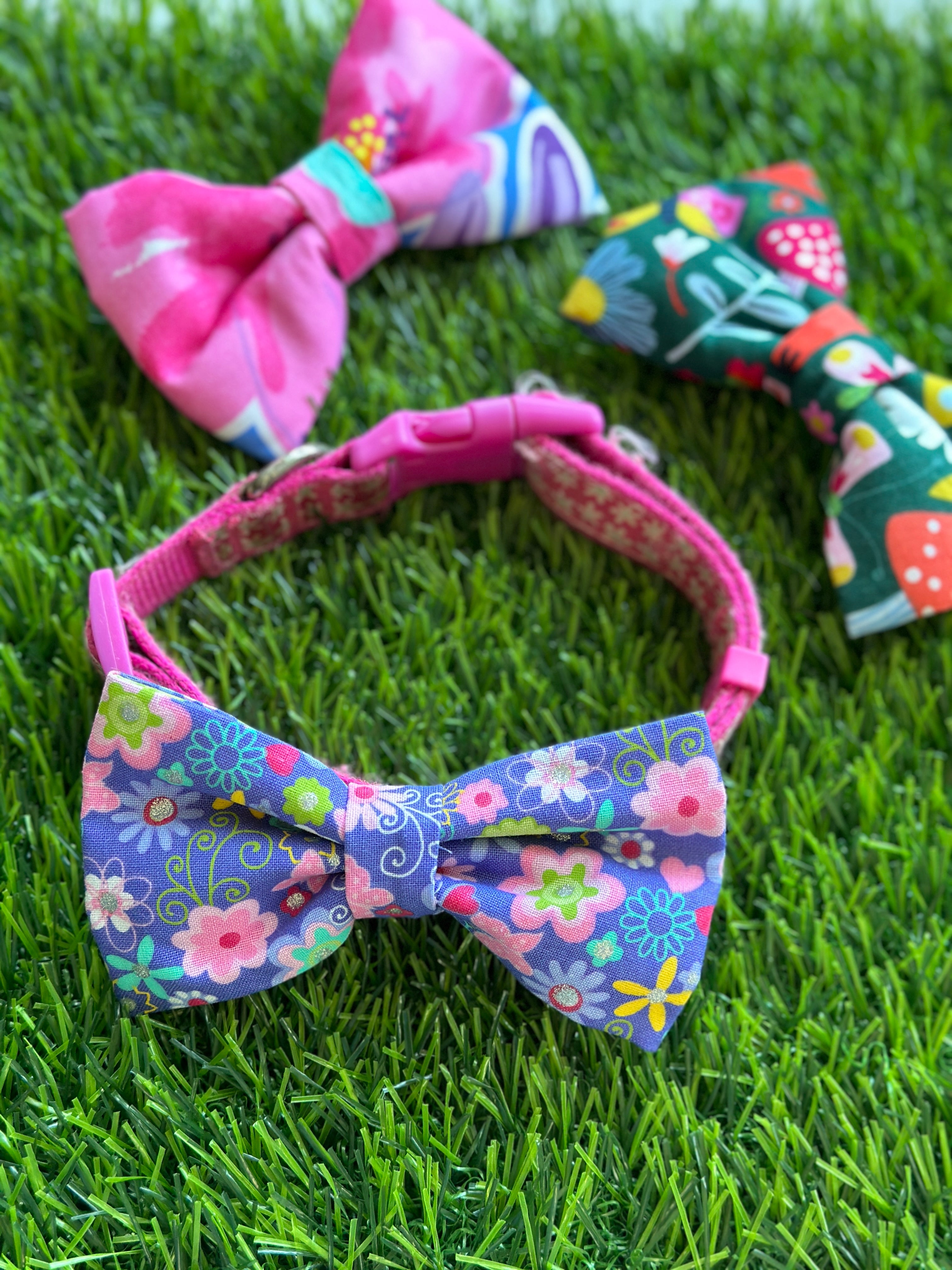 Mystery dog bowtie with velcro to attach to collar