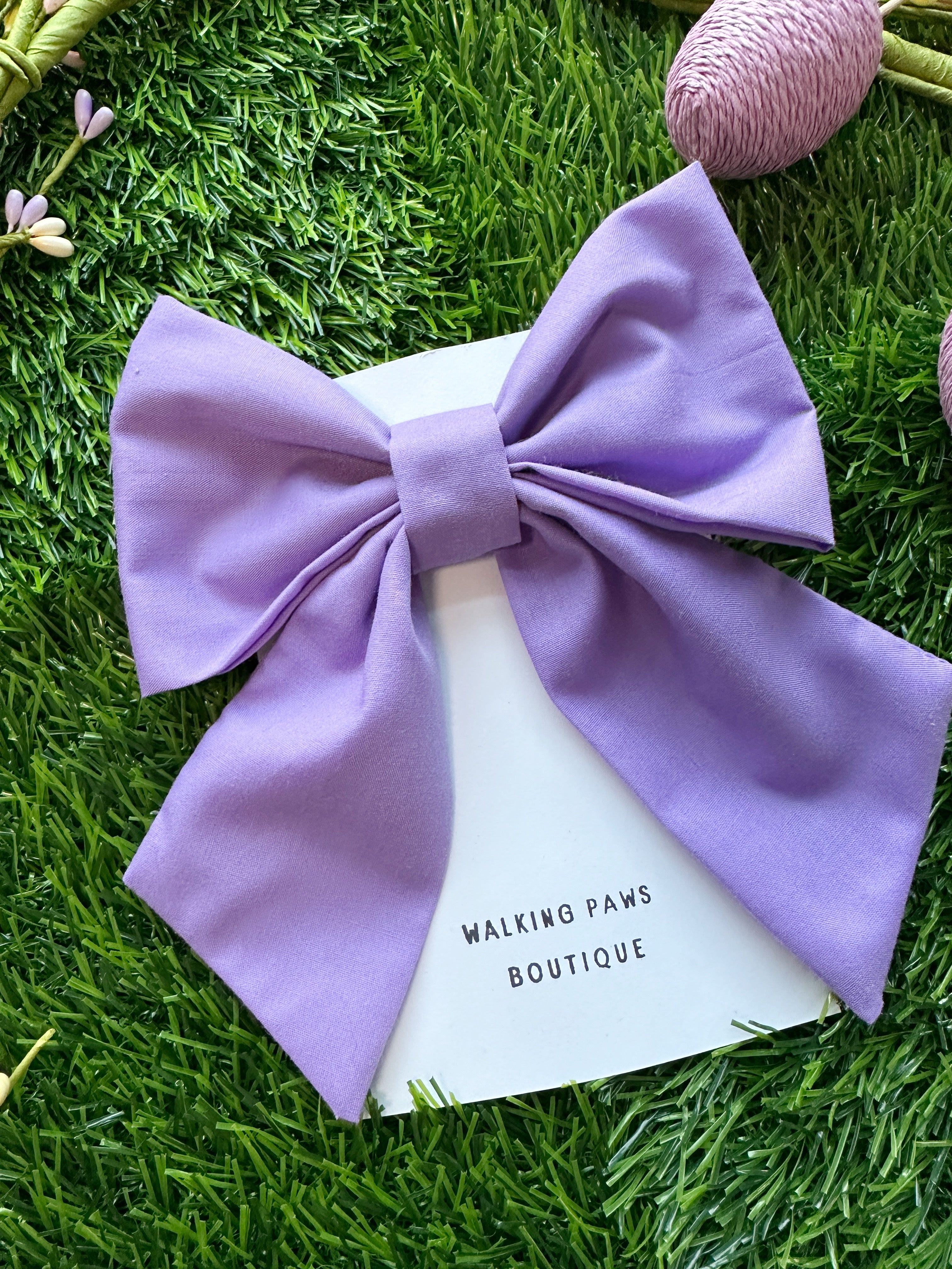 Lilac dog sailor bow tie