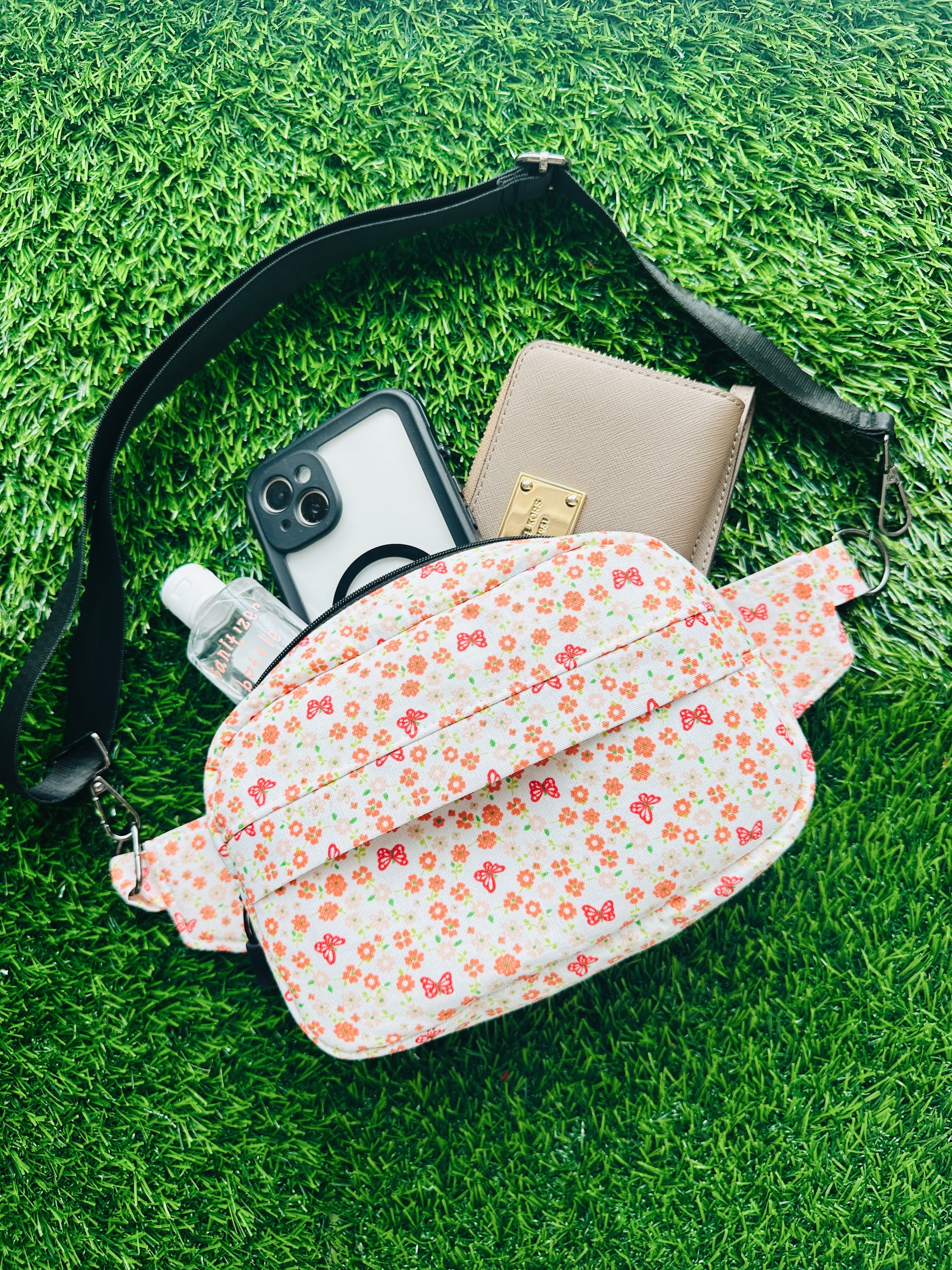 Bloom flower belly bag, bum bag botanical chic , belt bag floral