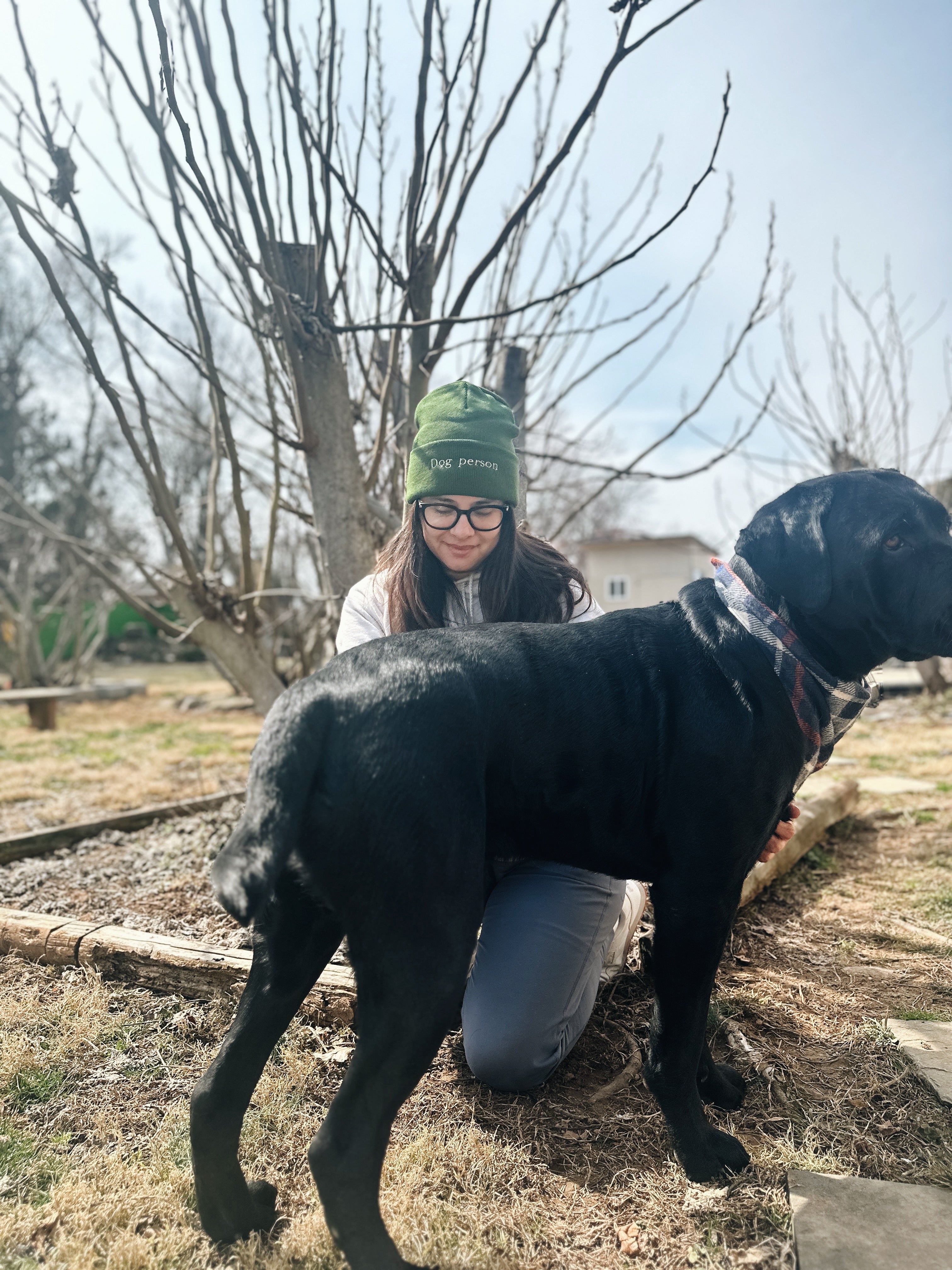 Military Green Dog Person Beanie hat