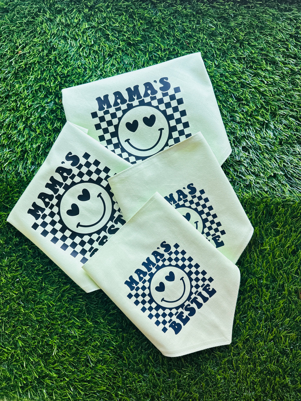 Mama’s bestie dog lime bandana