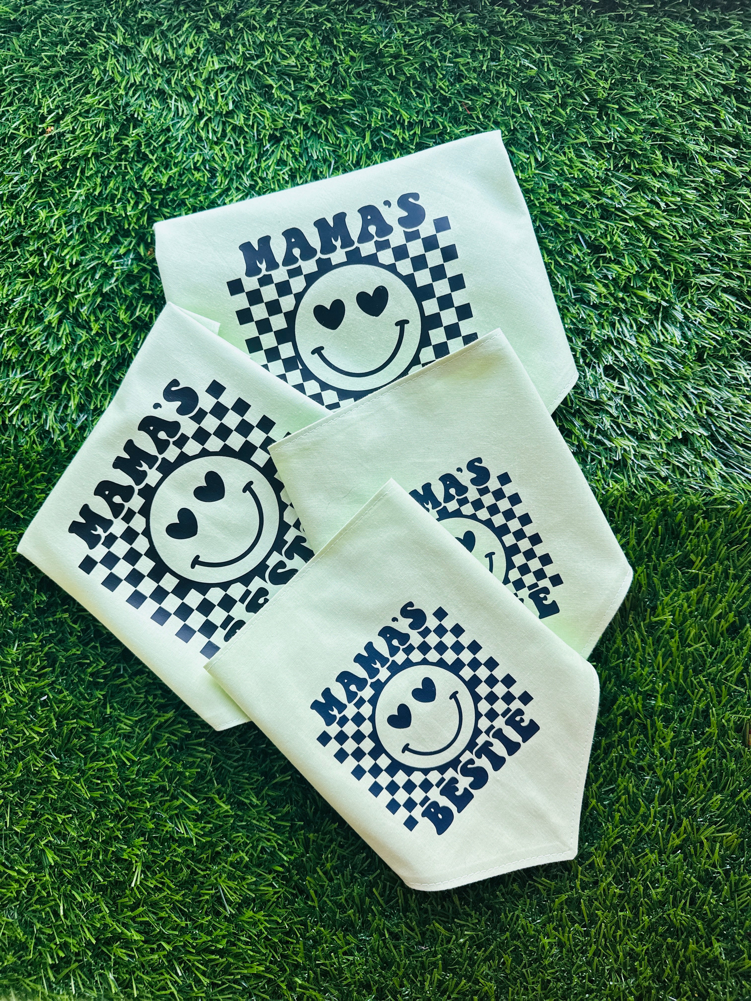 Mama’s bestie dog lime bandana