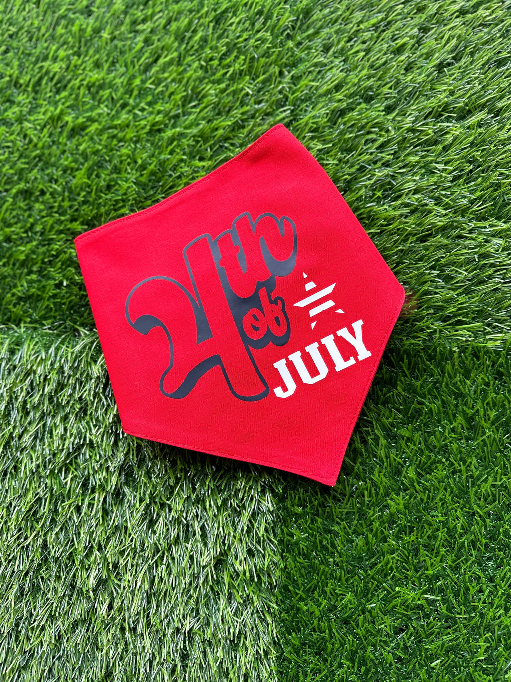 Red 4th of July tie on pet bandana