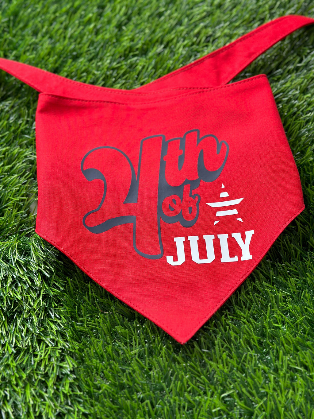 Red 4th of July tie on pet bandana