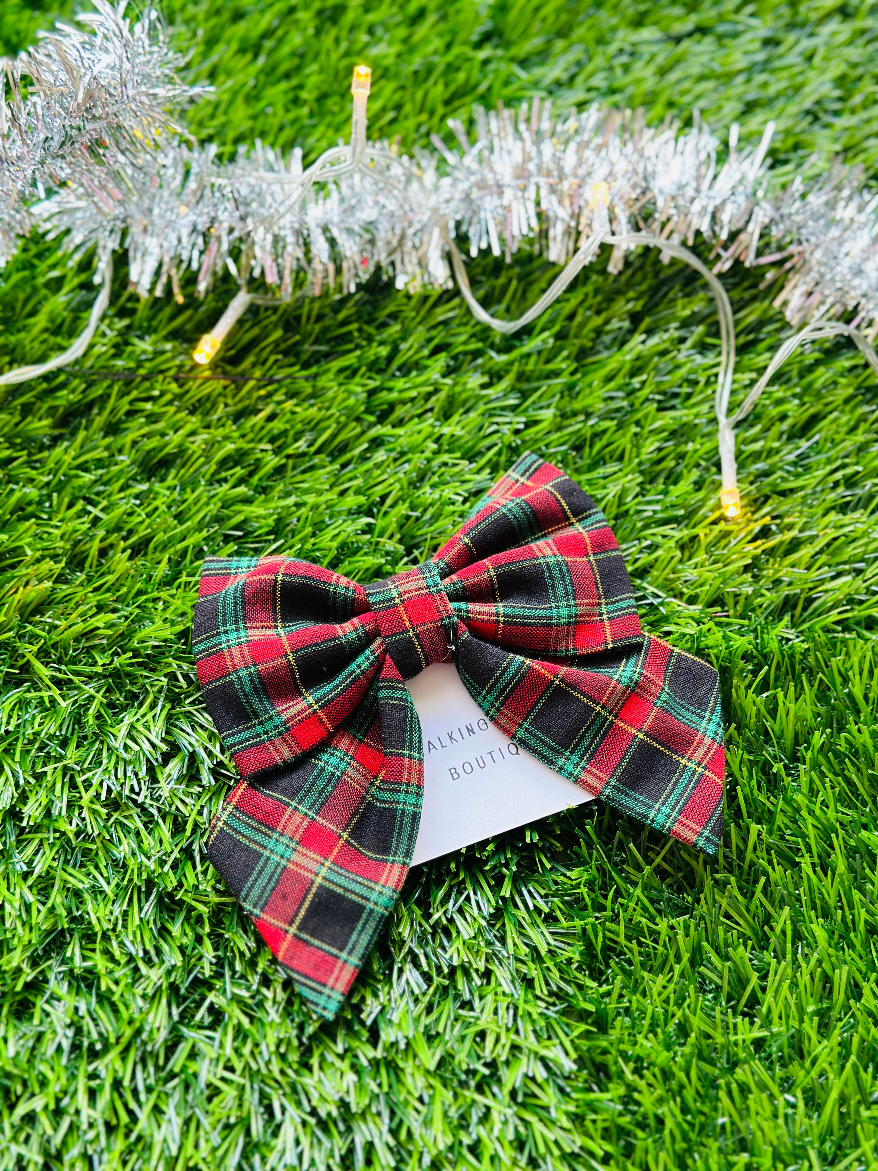 Tartan Plaid Sailor Bow for large or small dogs , match with your dog bow