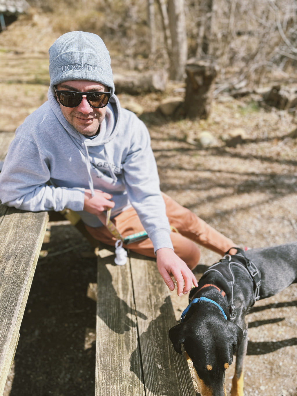 dog dad soft grey beanie