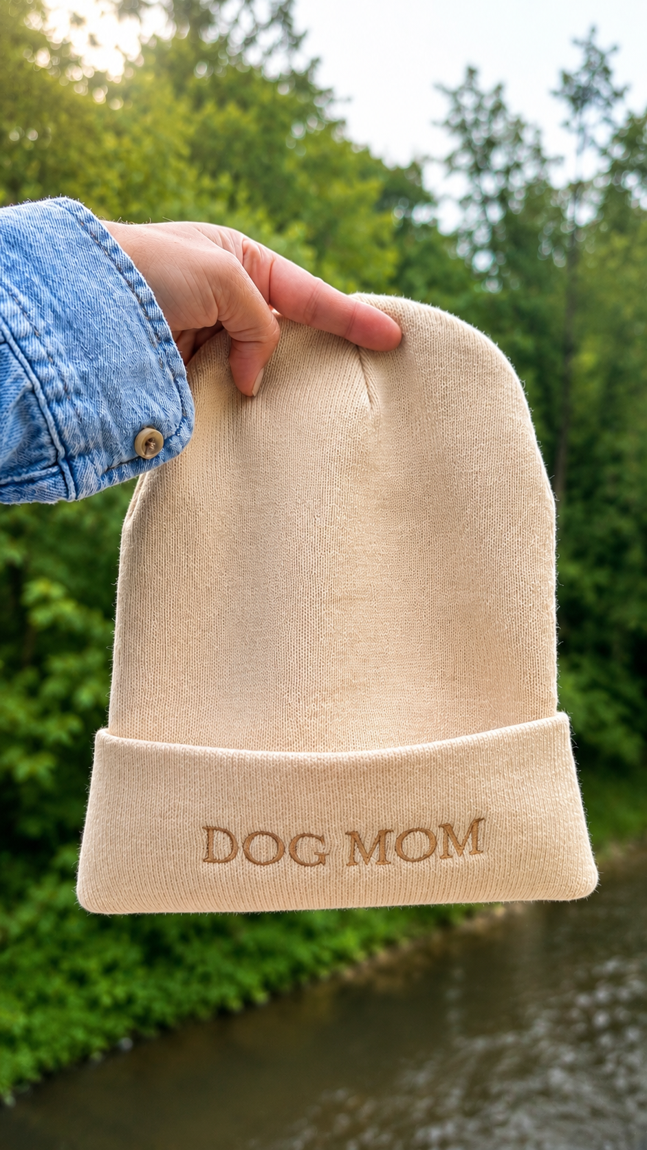 Dog mom Beanie | Dog Person Beanie | Embroidered Dog Lover Hat | Cozy Cuffed Winter Beanie | Dog Mom Gift | Dog Lover Gift