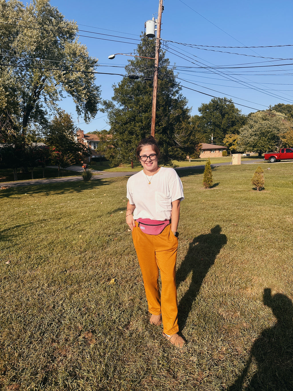 soft cherry pink corduroy fanny pack, sling bag crossbody, boho chic trending bag