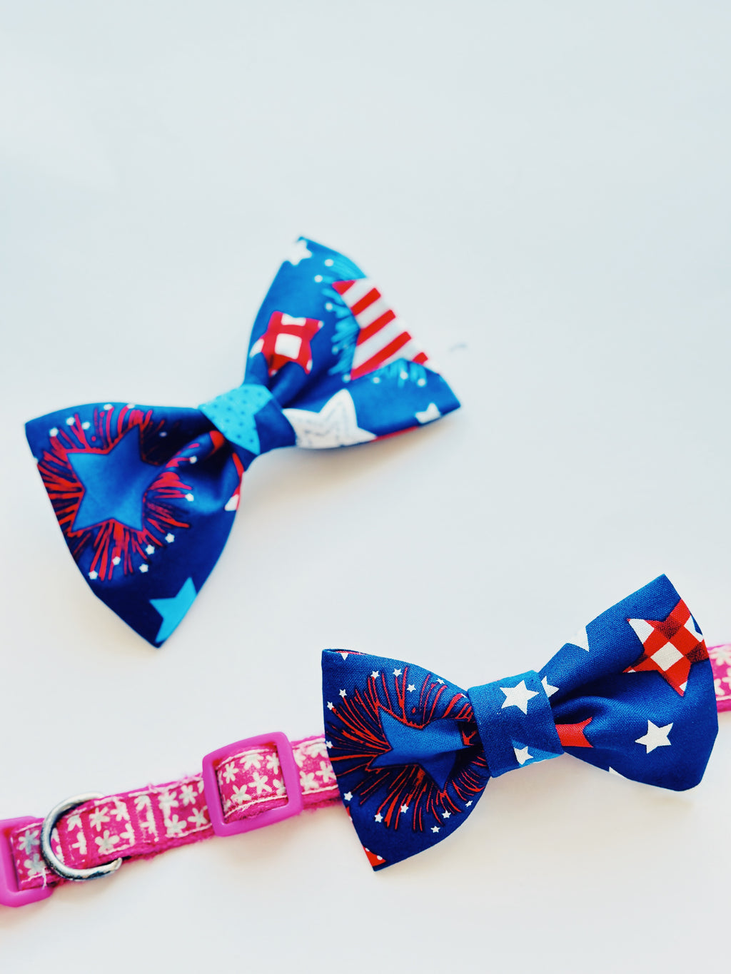 Red, white and blue stars bowtie for 4th of july celebration, unisex for dogs