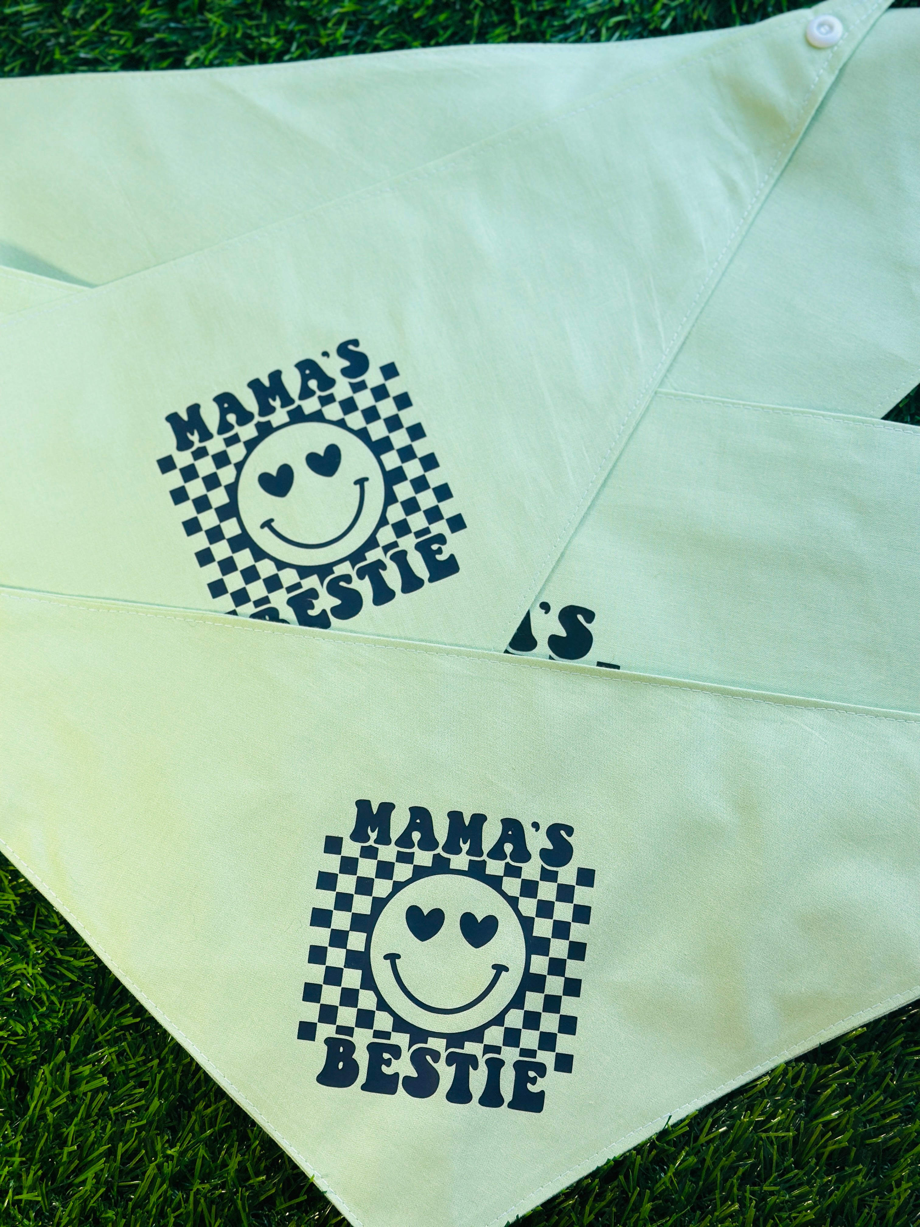 Mama’s bestie dog lime bandana