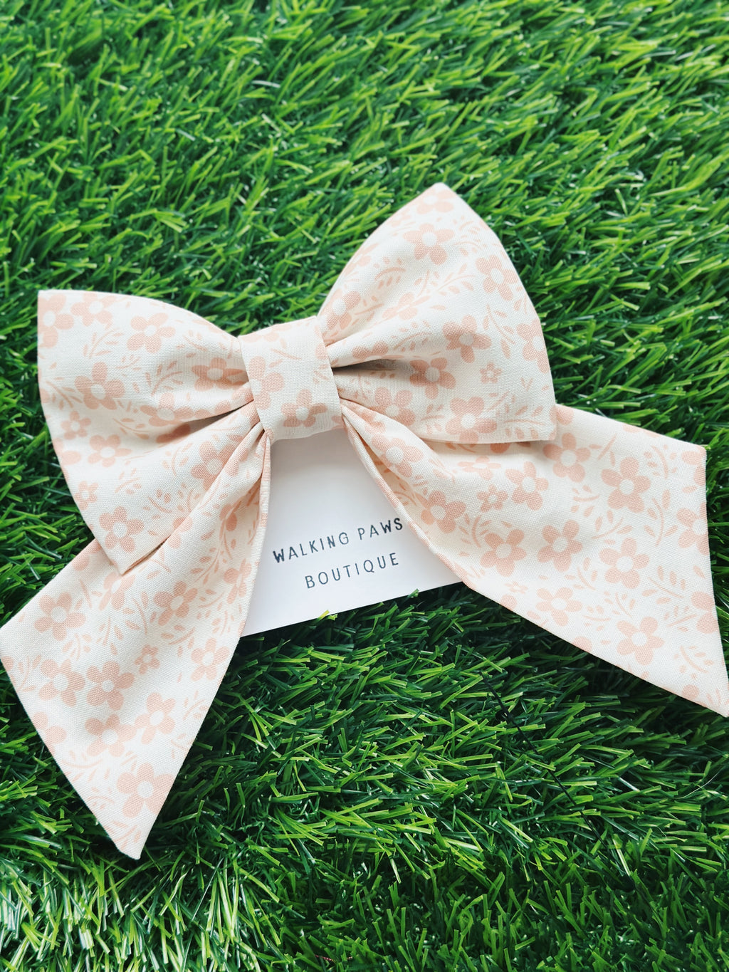 Floral boho sailor bow for pets, matching bow for pet parents and pet, dog matching bow