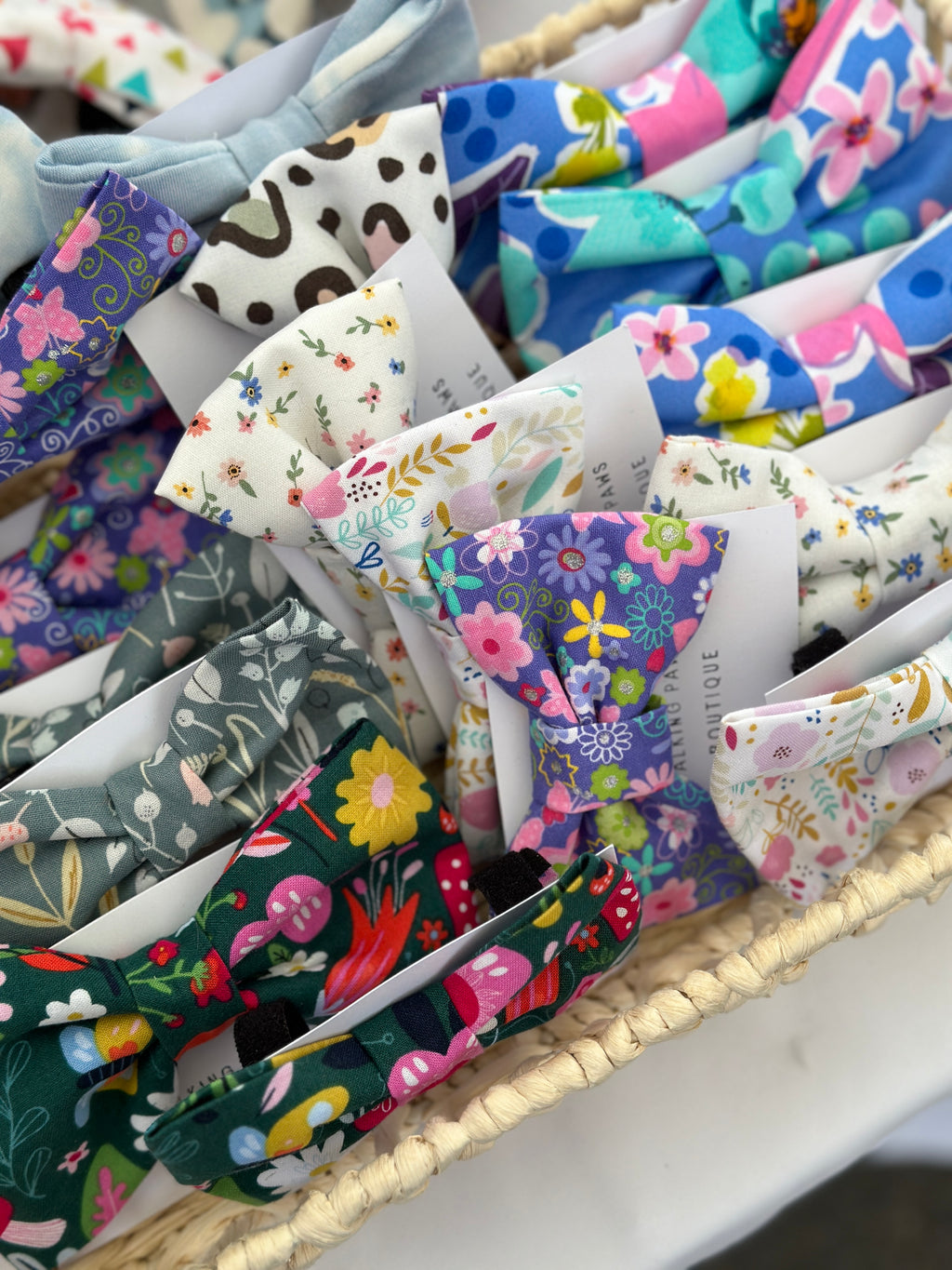 Mystery dog bowtie with velcro to attach to collar