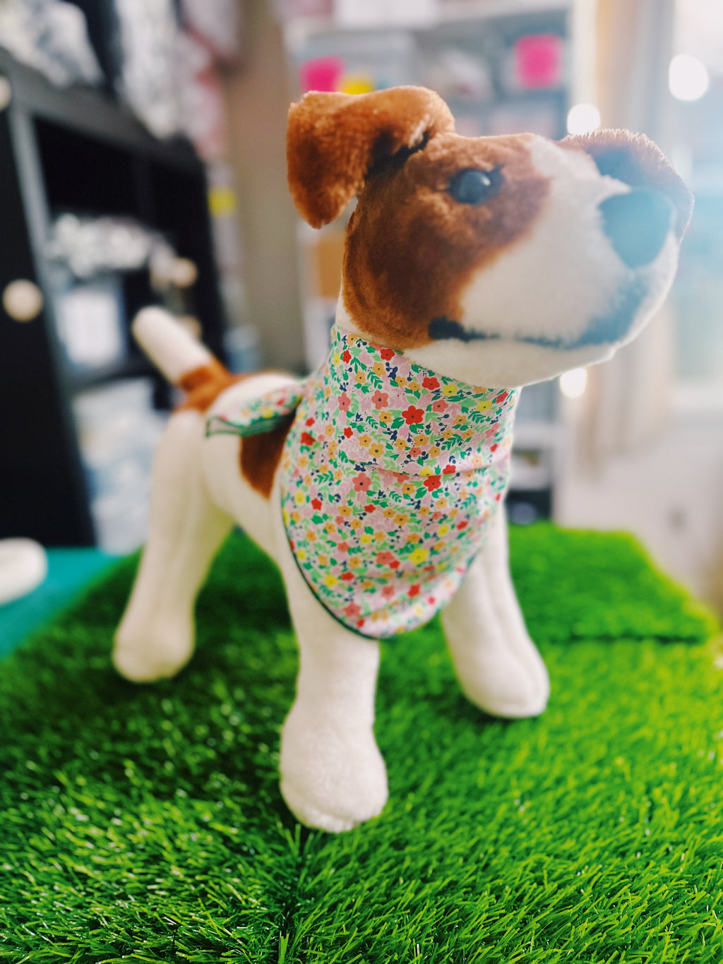 spring meadow floral bandana for dog, summer flower bandana unisex