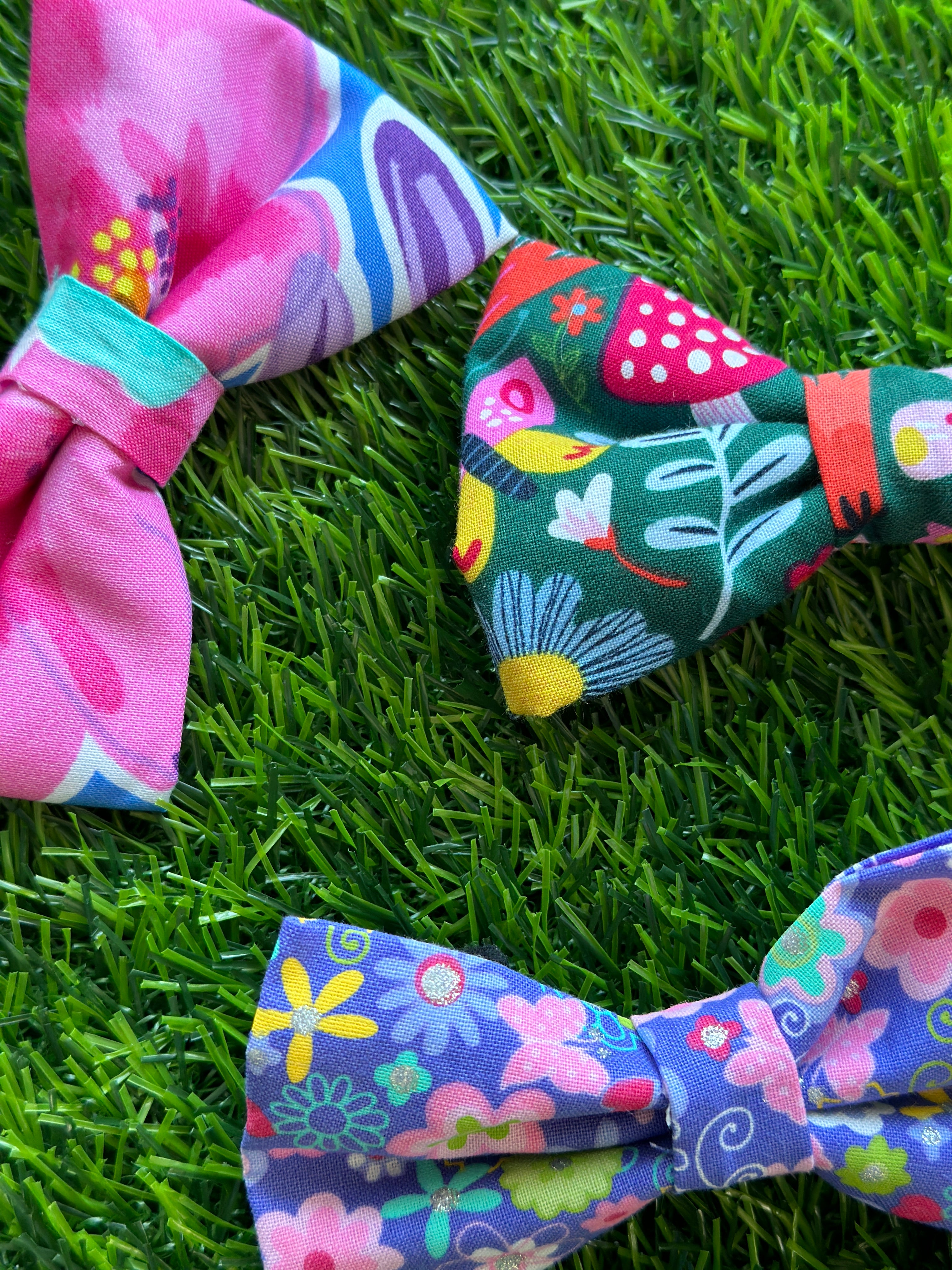 Mystery dog bowtie with velcro to attach to collar