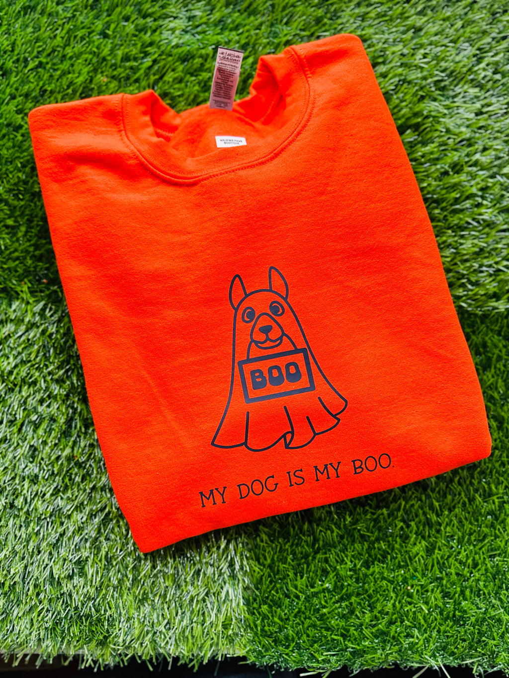 Dog lover Halloween sweatshirt , my dog is my boo crew sweatshirt