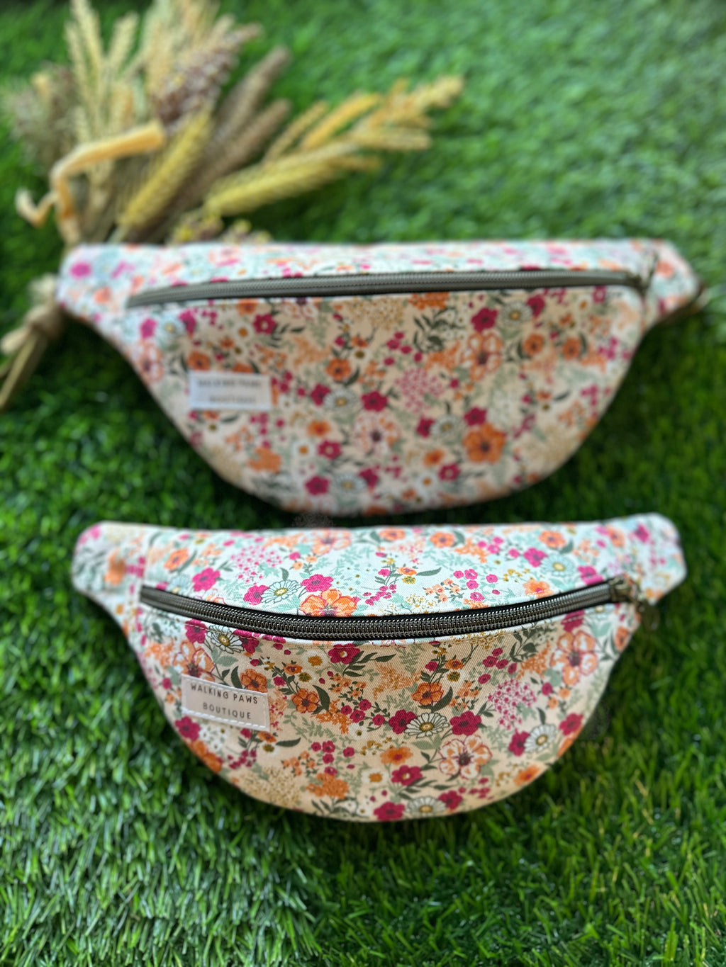 Soft floral fabric fanny pack