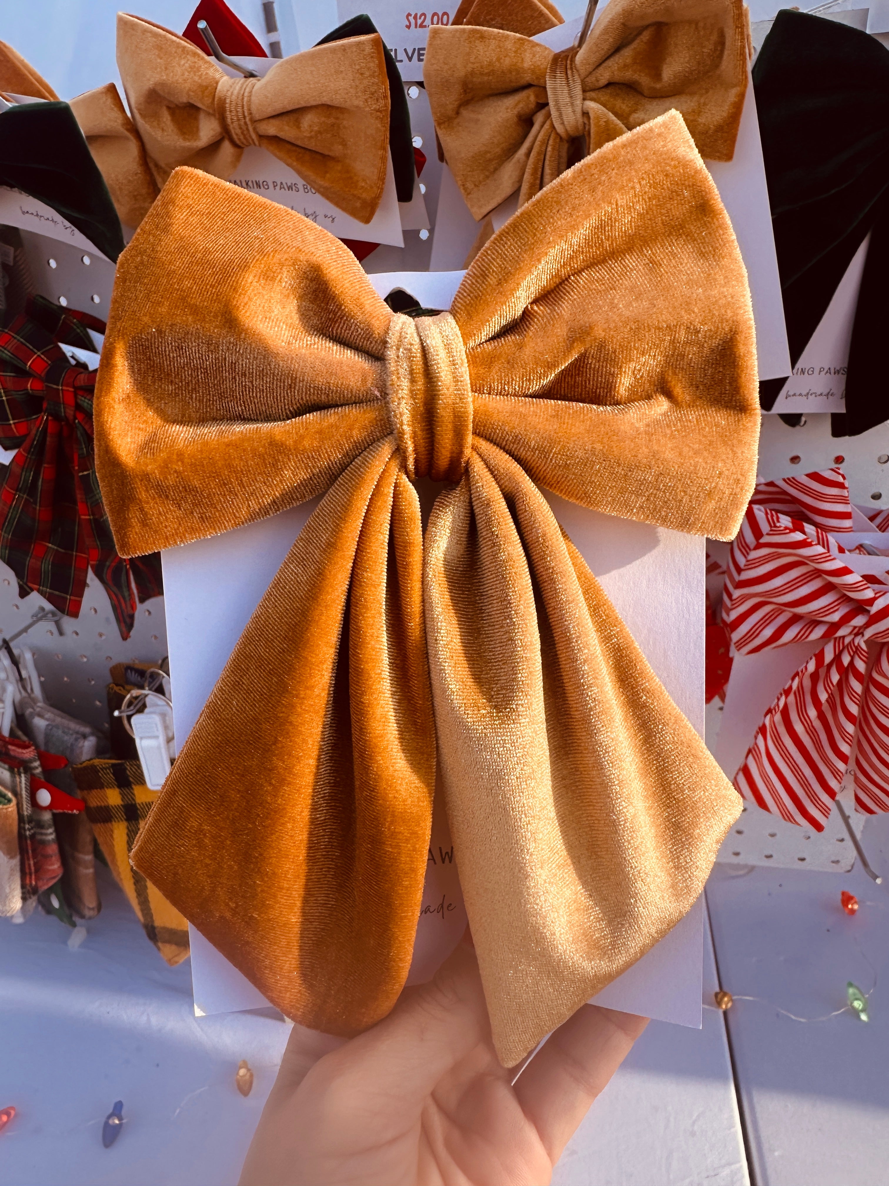 Green crushed velvet sailor bow , attachable dark red sailor bow for dog