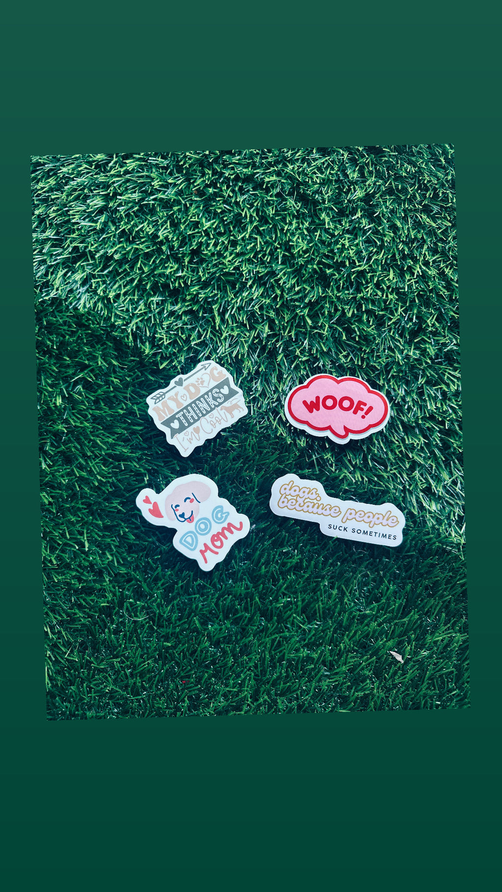 woof waterproof vinyl sticker for dog lovers