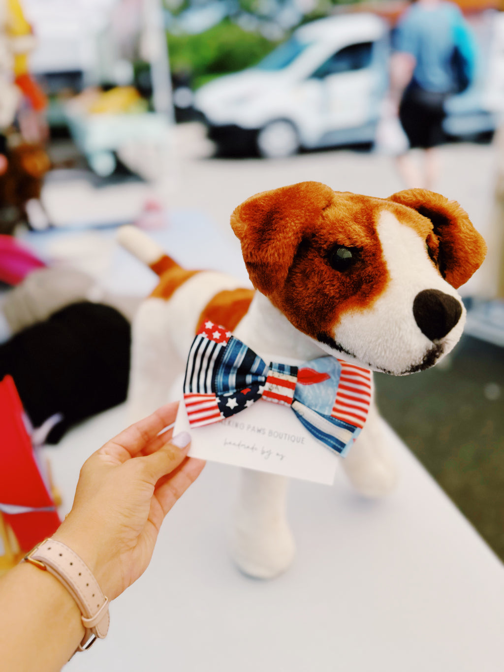 Fourth of July sailor bow and bowtie for dogs