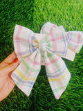 Easter pastel plaid sailor bow for dog