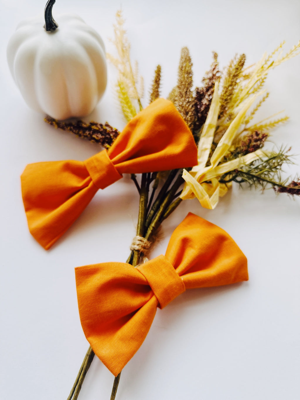 Saffron orange dog bowtie, attachable bow for any size collar, dogs and cats bow