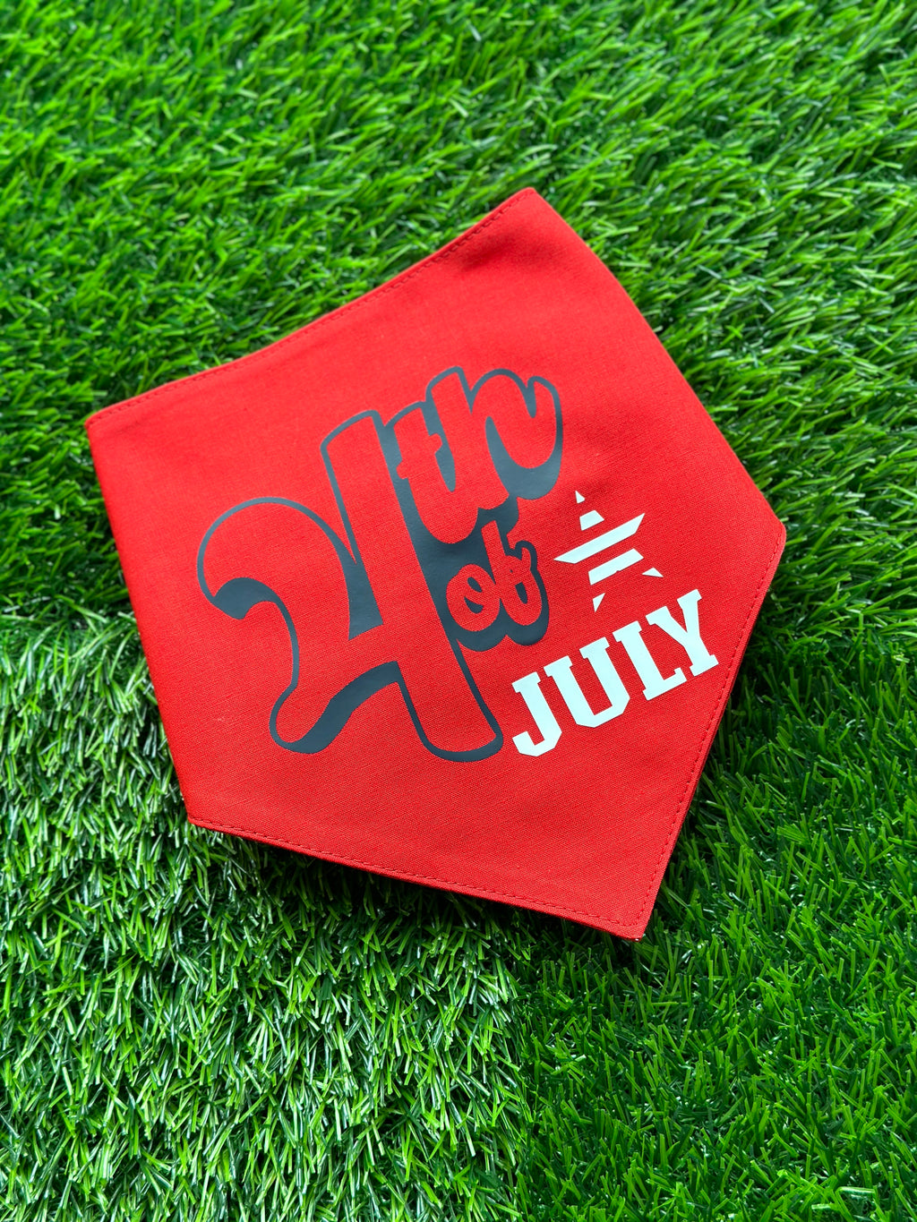 Red 4th of July tie on pet bandana