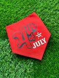 Red 4th of July tie on pet bandana