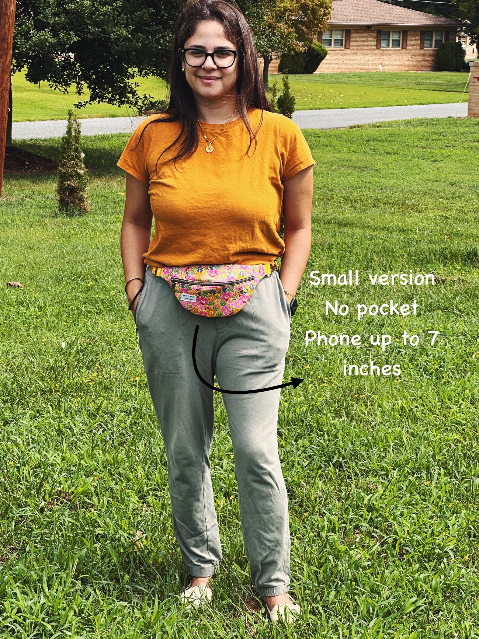 floral yellow and orange fanny pack, crossbody fanny pack, boho floral canvas bag