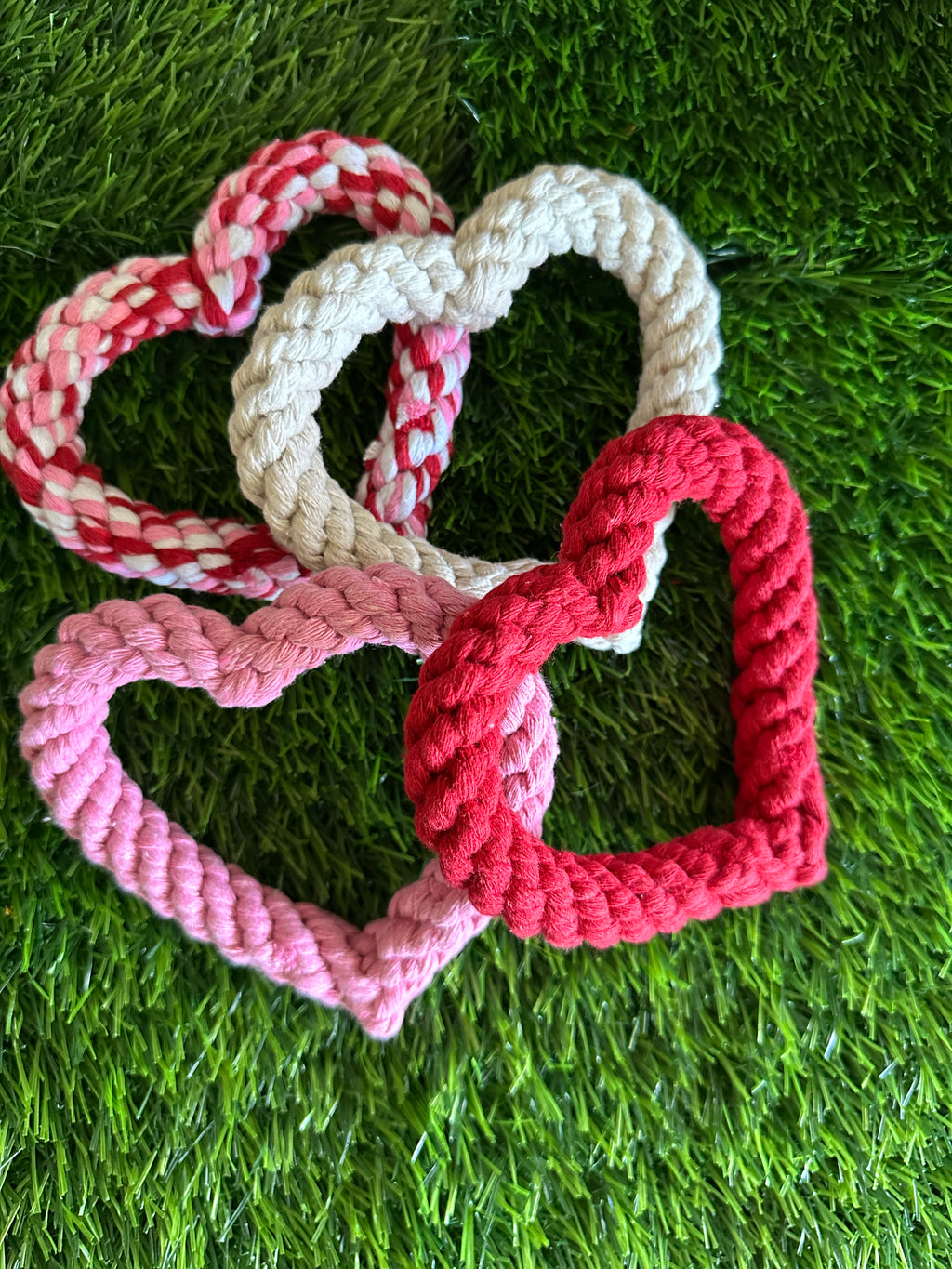 Macrame dog toy, Heart shape dog rope toy