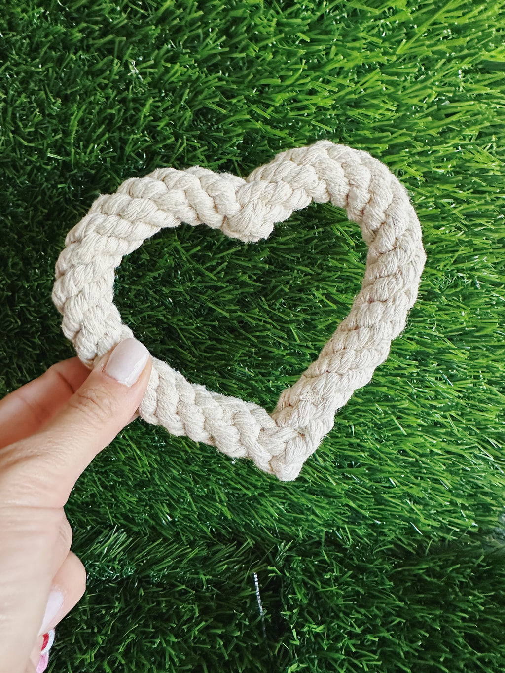 Macrame dog toy, Heart shape dog rope toy