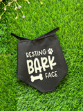 Resting Bark Face Tie On dog bandana