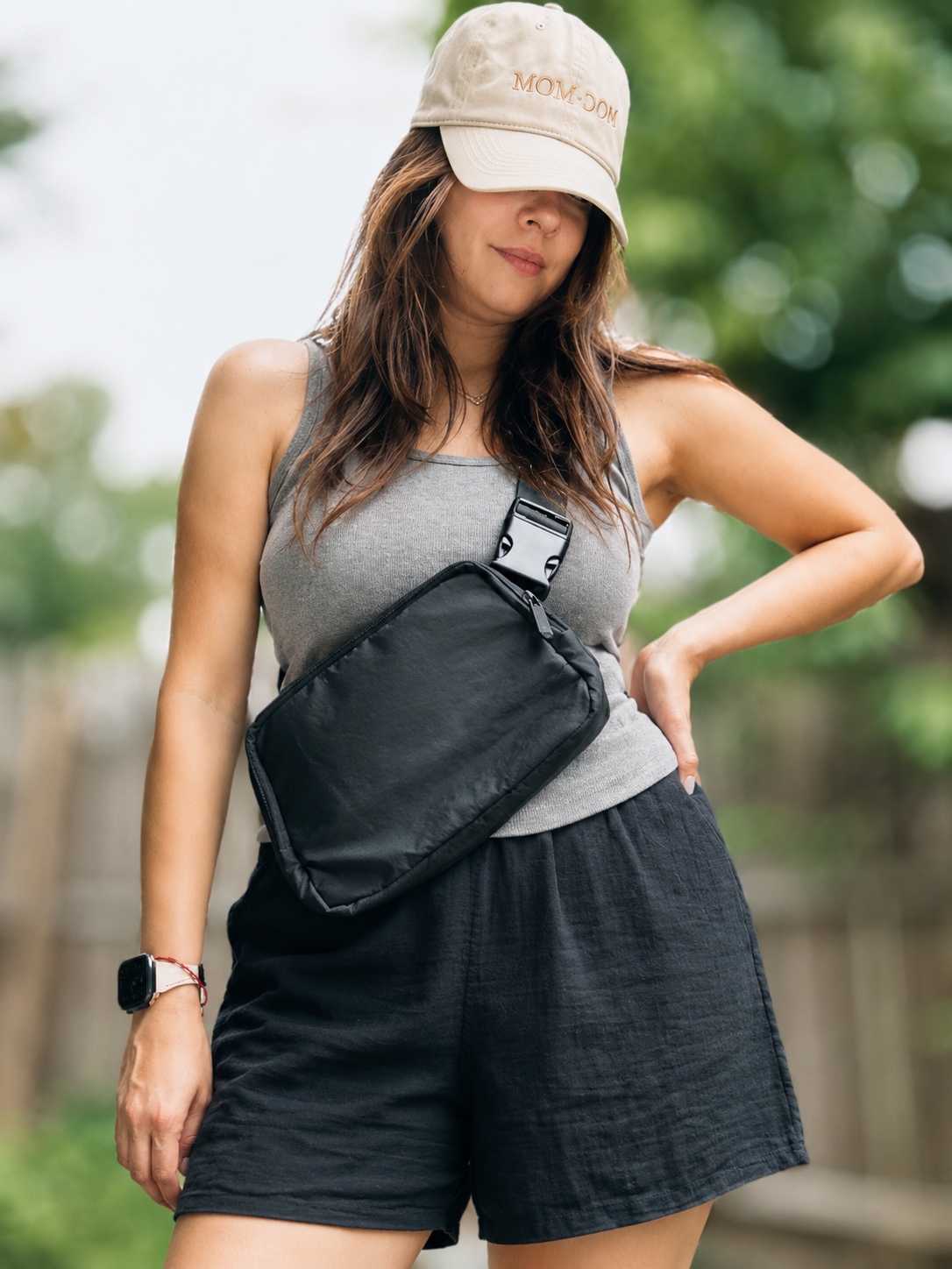 dog walking fanny pack with built in poop dispenser, dog walking belt bag