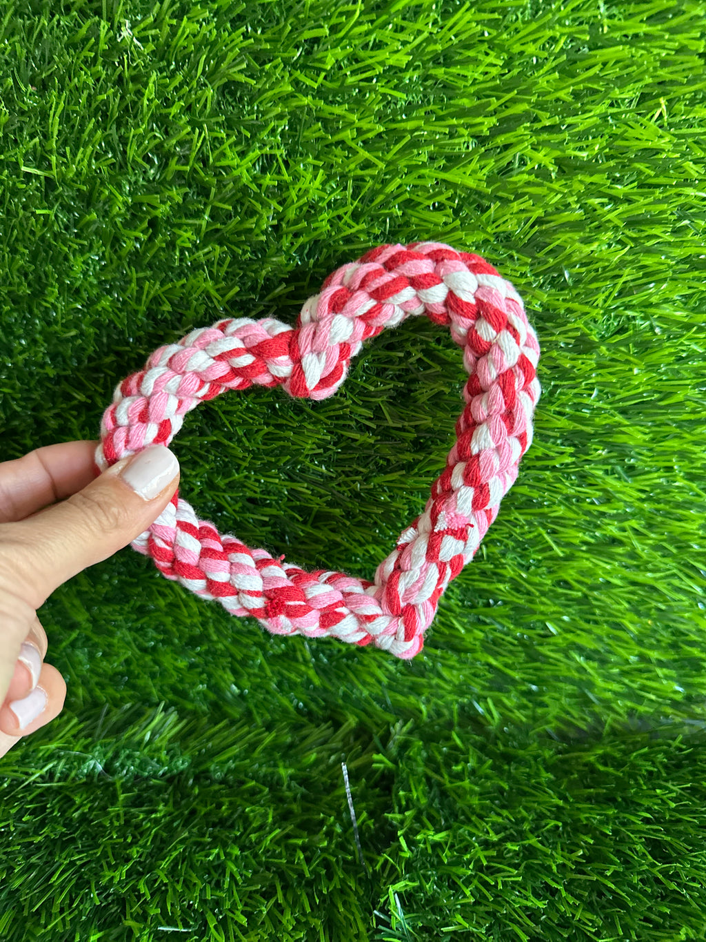 Macrame dog toy, Heart shape dog rope toy