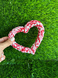 Macrame dog toy, Heart shape dog rope toy