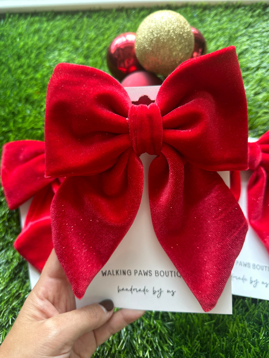 red velvet sailor bow , attachable dark red sailor bow for dog