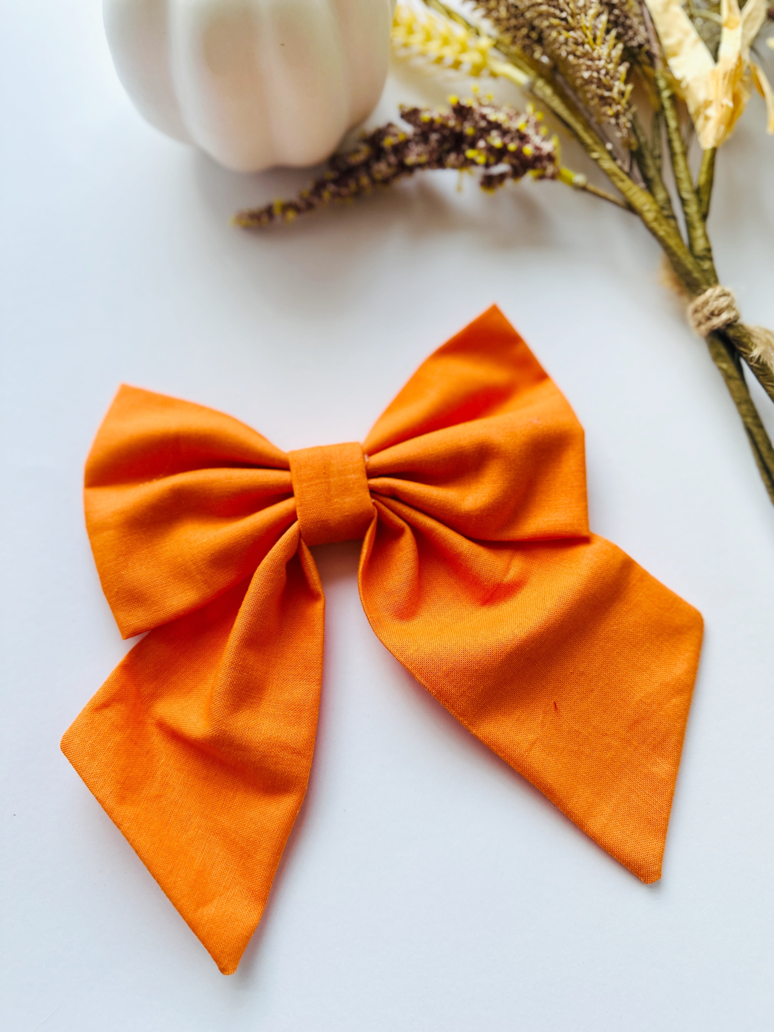 Peach sailor bow for dogs, orange bow for ladies, match with your dog accessories