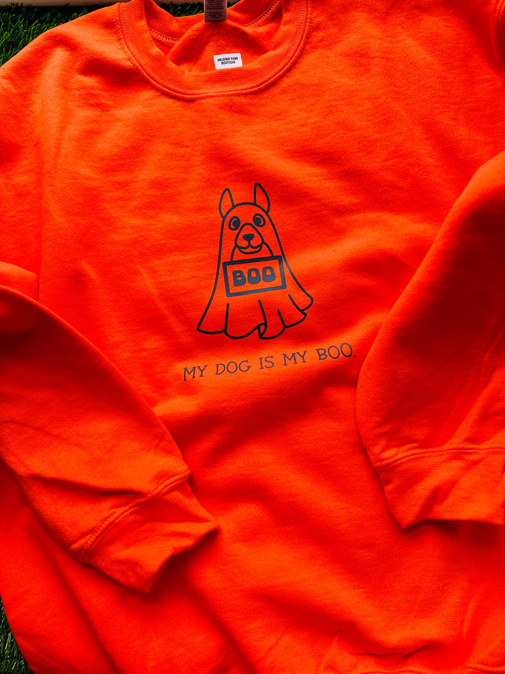 Dog lover Halloween sweatshirt , my dog is my boo crew sweatshirt