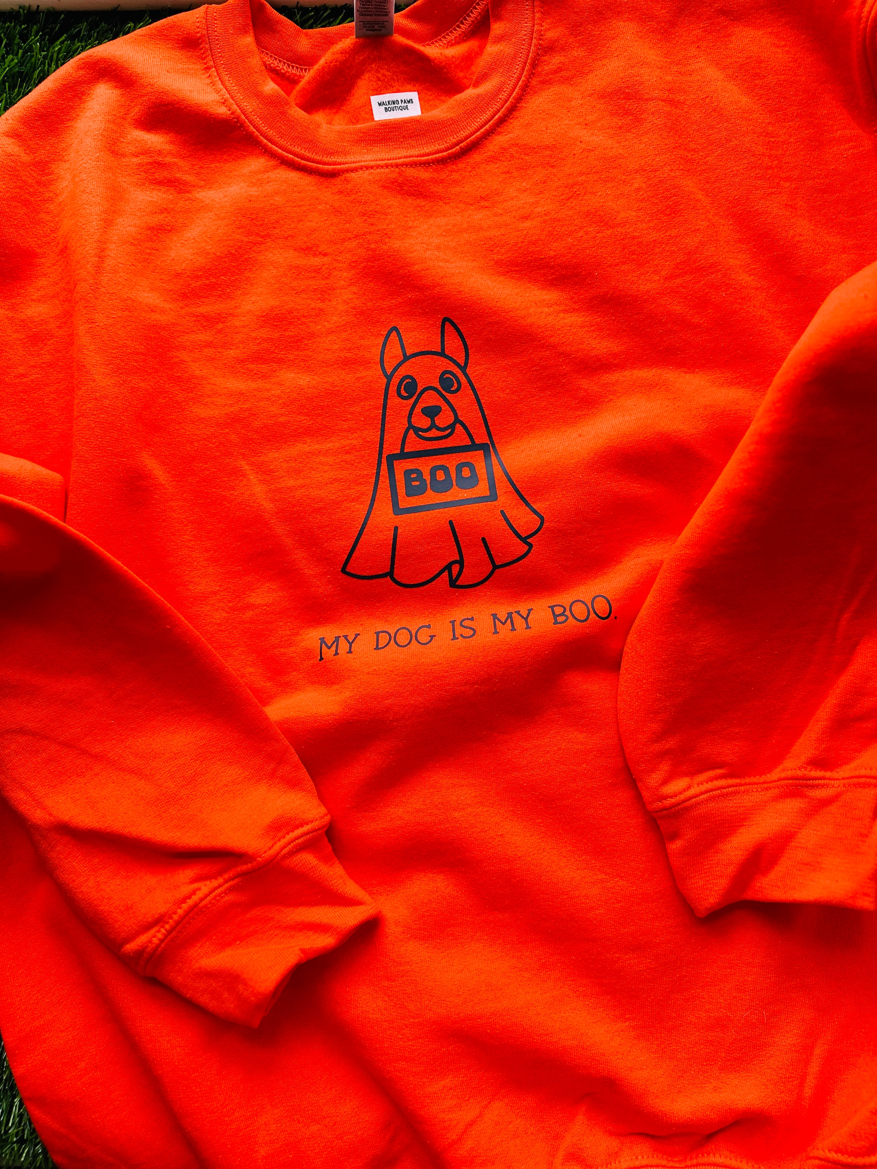 Dog lover Halloween sweatshirt , my dog is my boo crew sweatshirt