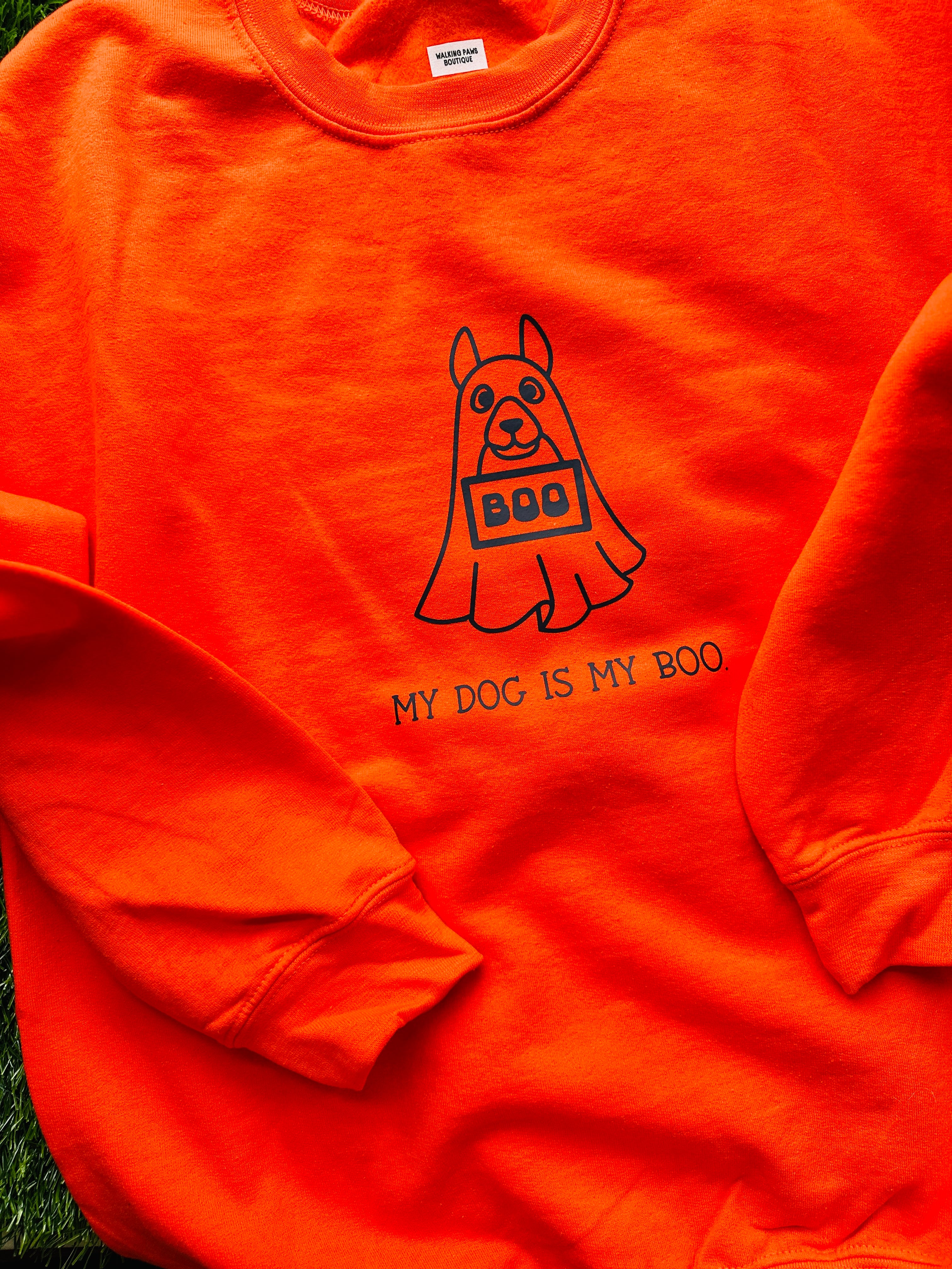 Dog lover Halloween sweatshirt , my dog is my boo crew sweatshirt