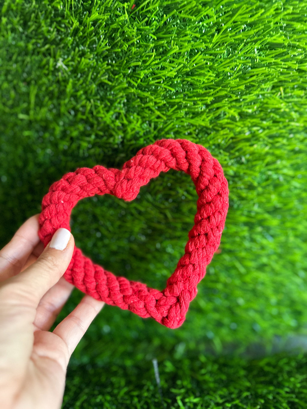 Macrame dog toy, Heart shape dog rope toy