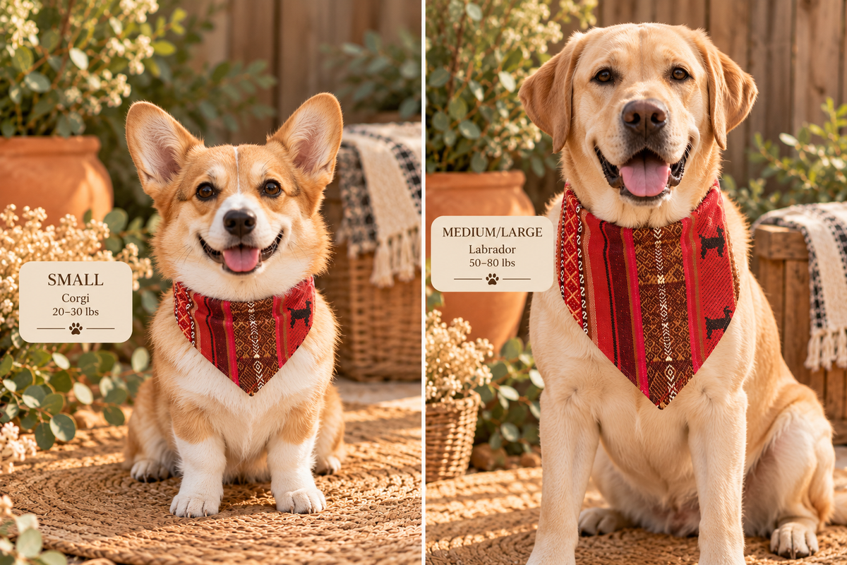 Wool Blend Dog Bandana| Red & Brown