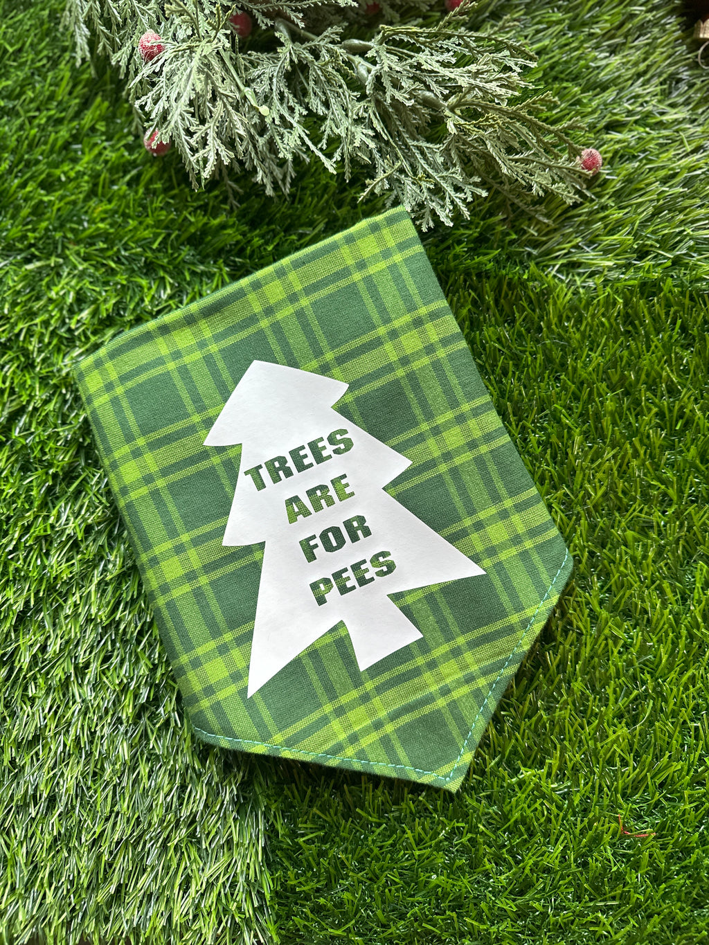 Trees are for pees dog bandana, funny bandana for dogs small or large, tie on snap on