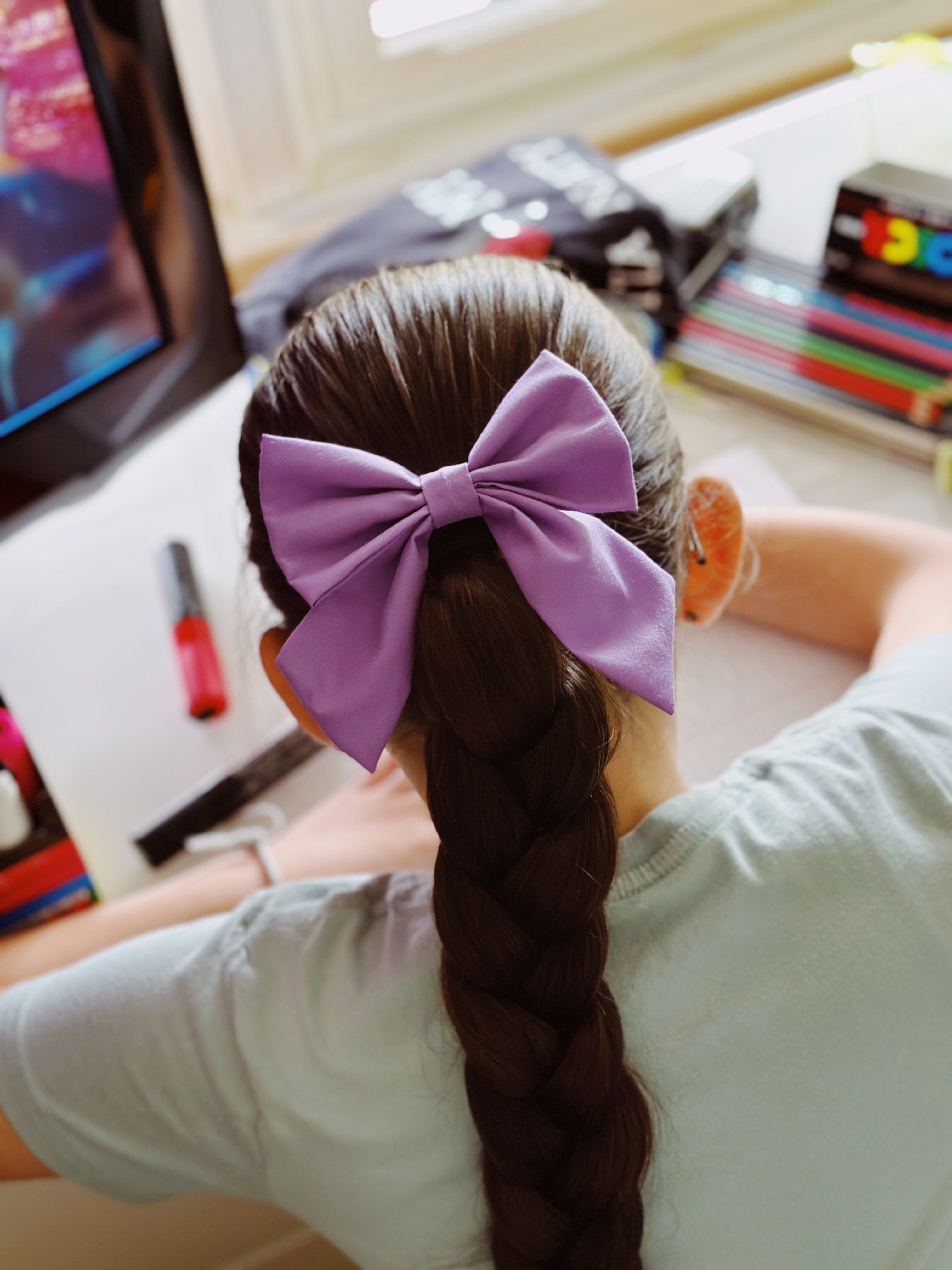 Lilac dog sailor bow tie