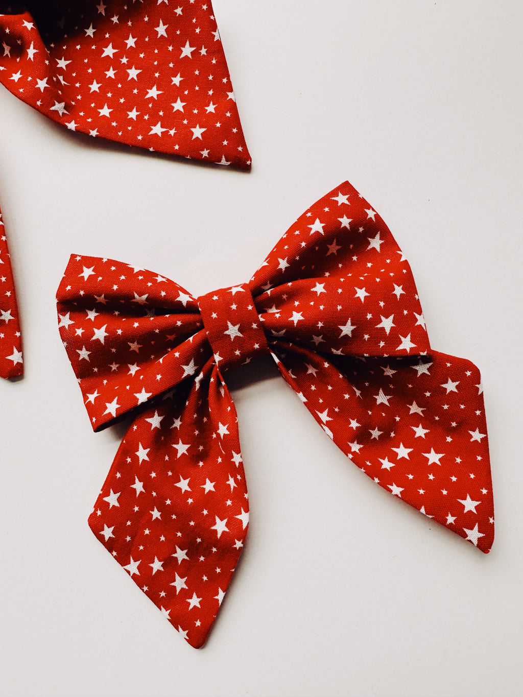 Red stars patriotic sailor bow for dogs