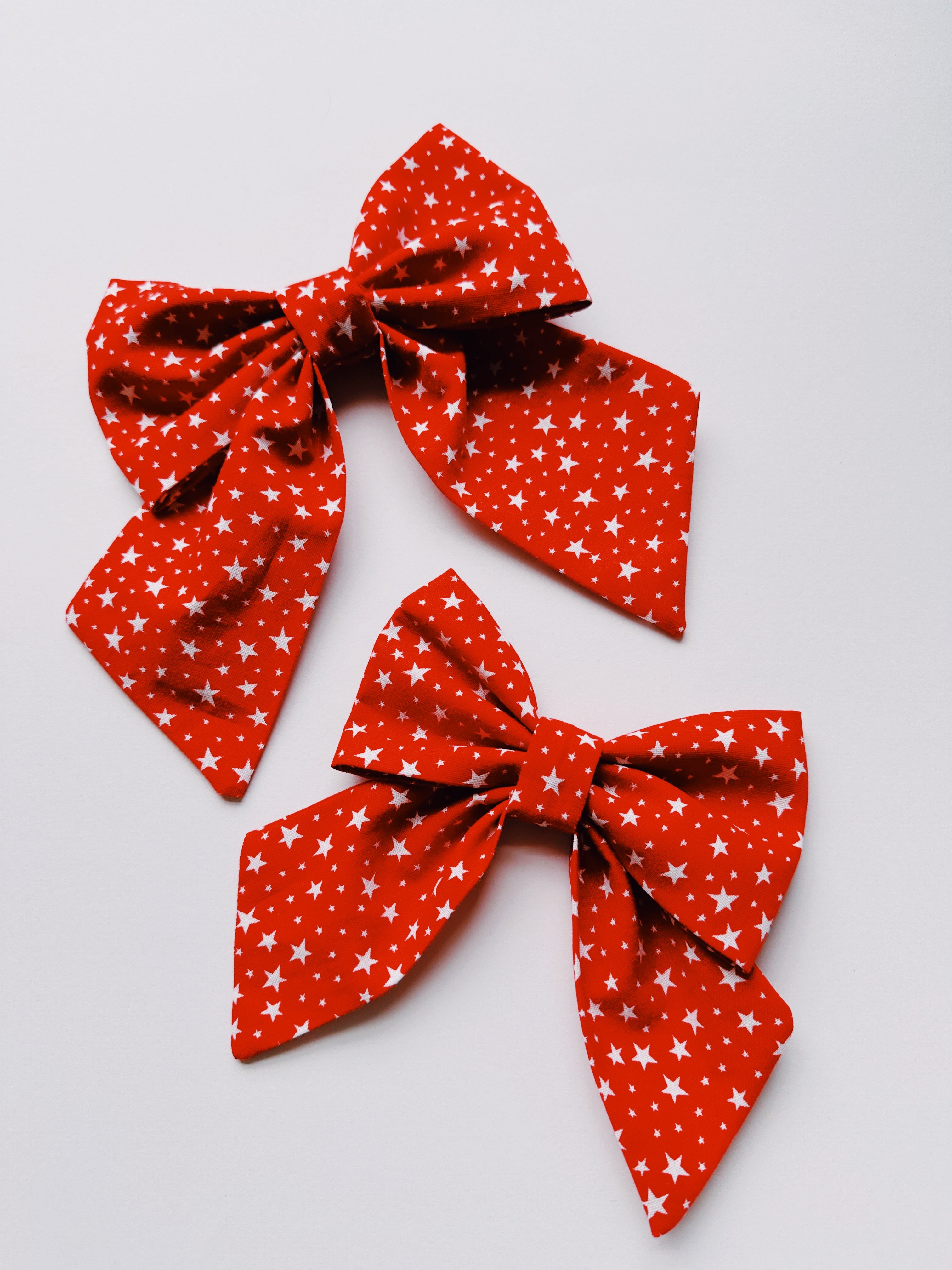 Red stars patriotic sailor bow for dogs