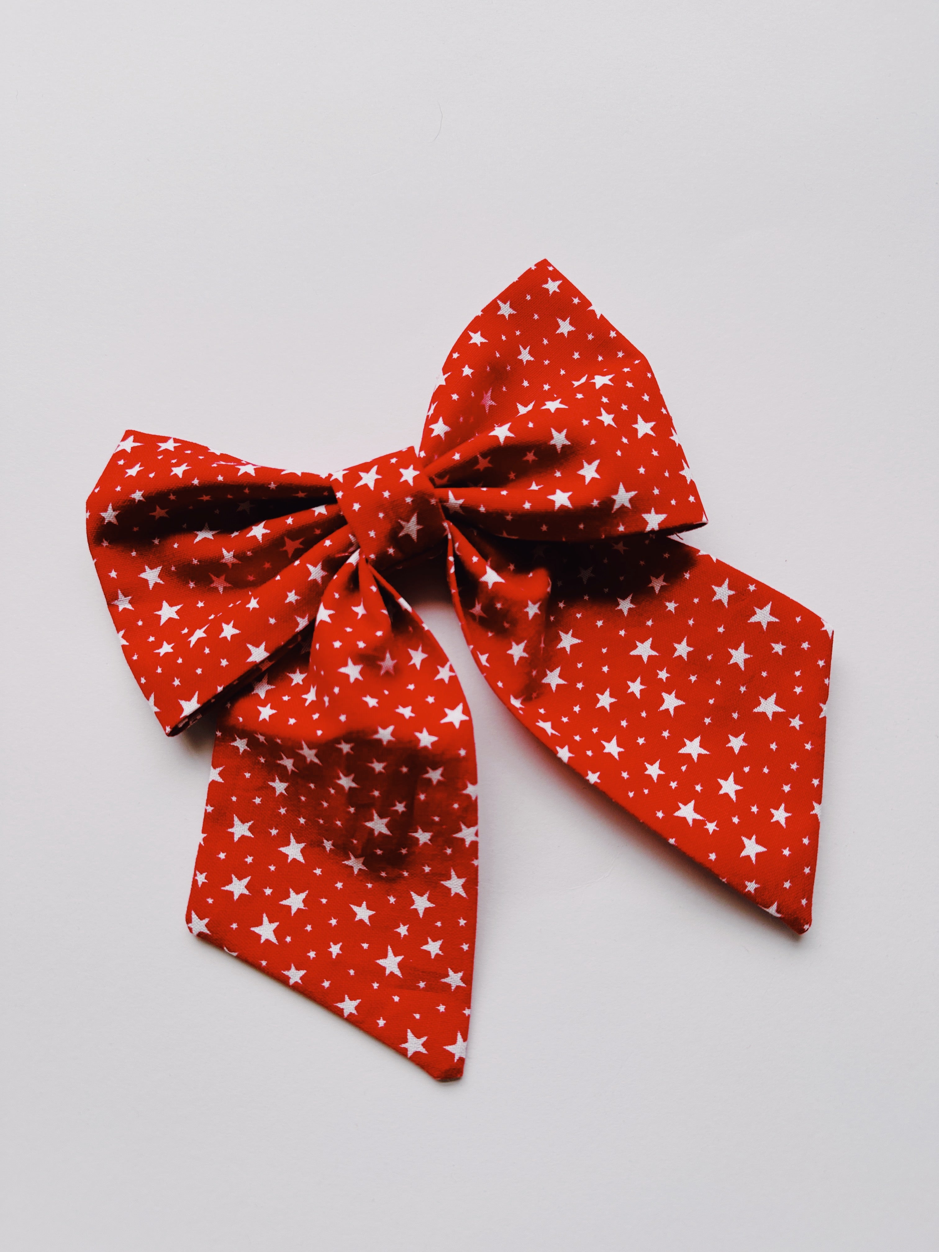 Red stars patriotic sailor bow for dogs