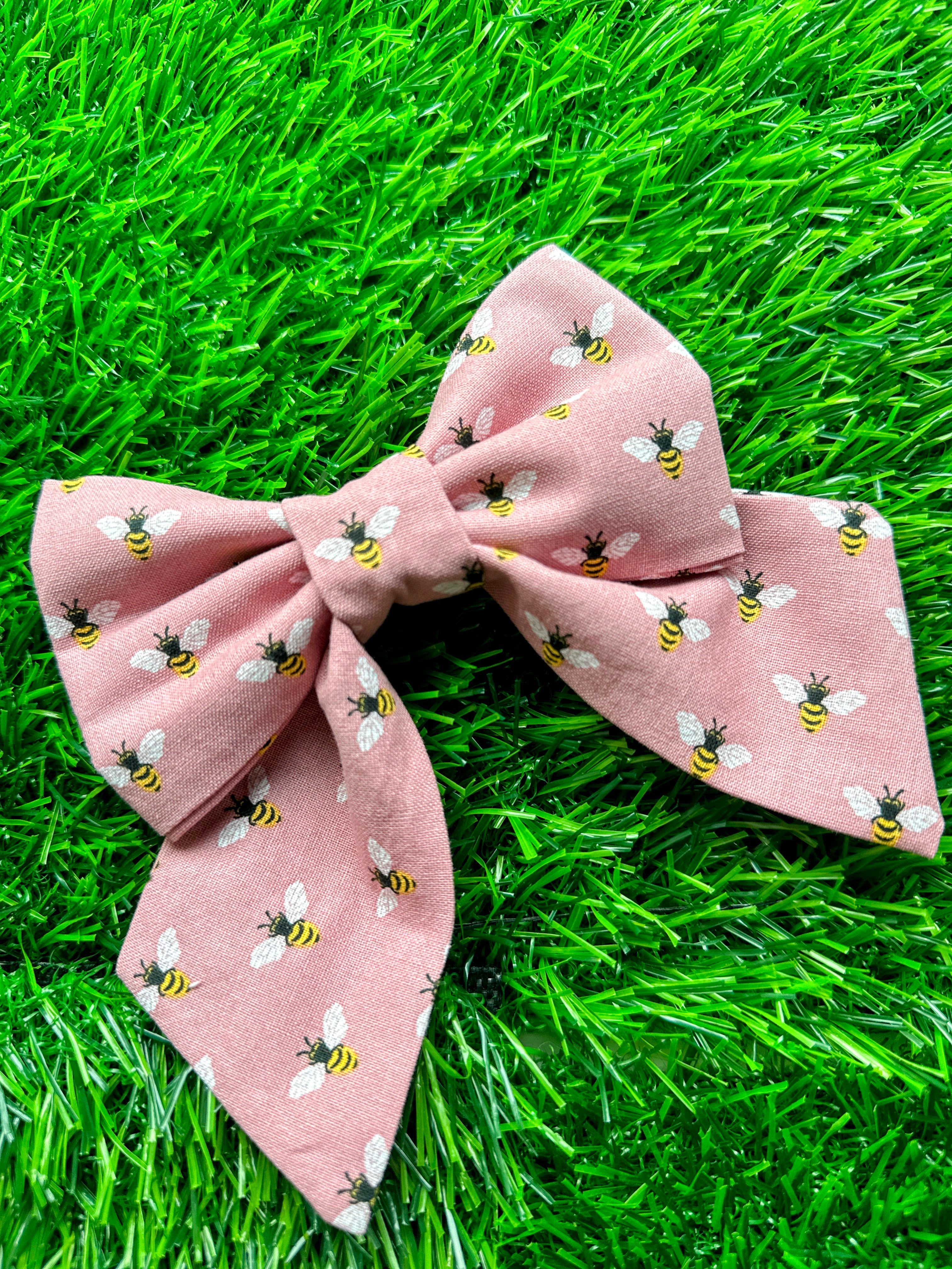 Pink Bees sailor bow for dogs and human, match with your dog outfit